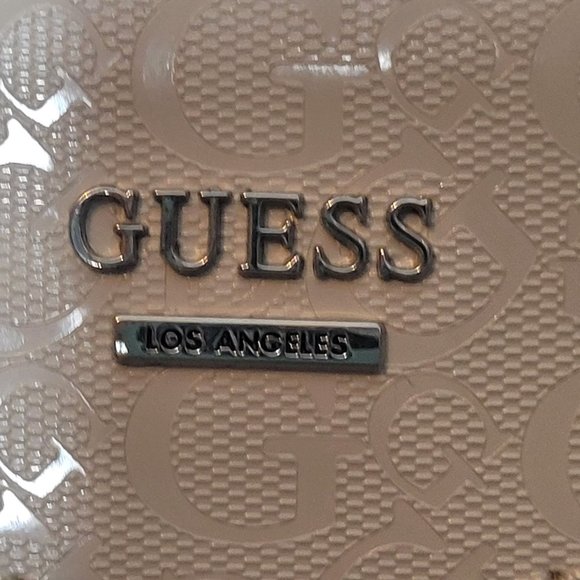 Guess Los Angeles Purse PVC Beige Short Handles Shoulder Strap Lined Complete - Picture 4 of 16